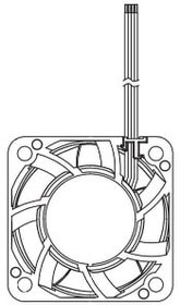 8006929381 04028VA-24N-CA-00, Fan Tubeaxial 24VDC Square - 40mm L x 40mm H Ball 14.5 CFM (0.406m³/min) 2 Wire Leads Hirschmann