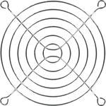 8006192533 08174, 92mm Sq Fan Finger Guard Steel, Nickel Plated 6 Rings Hirschmann