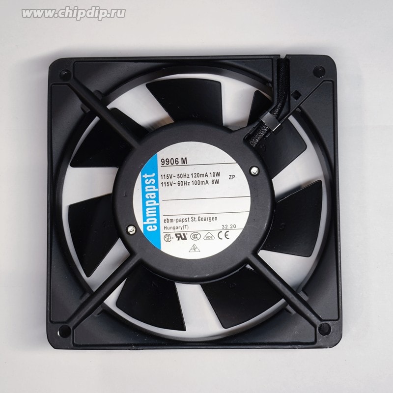 doc044204882 8030700083 Вентилятор Ebmpapst 9906 M 115V 50/60Hz 120/100mA 10/8W 119X25 Клемма Hirschmann — изображение 1