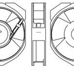8033972075 15038PB-A1J-EA-00, Fan Tubeaxial 115VAC Rectangular/Rounded - 172mm L x 150mm H Ball 102.3 CFM (2.86m³/min) 2 Terminals Hirschmann