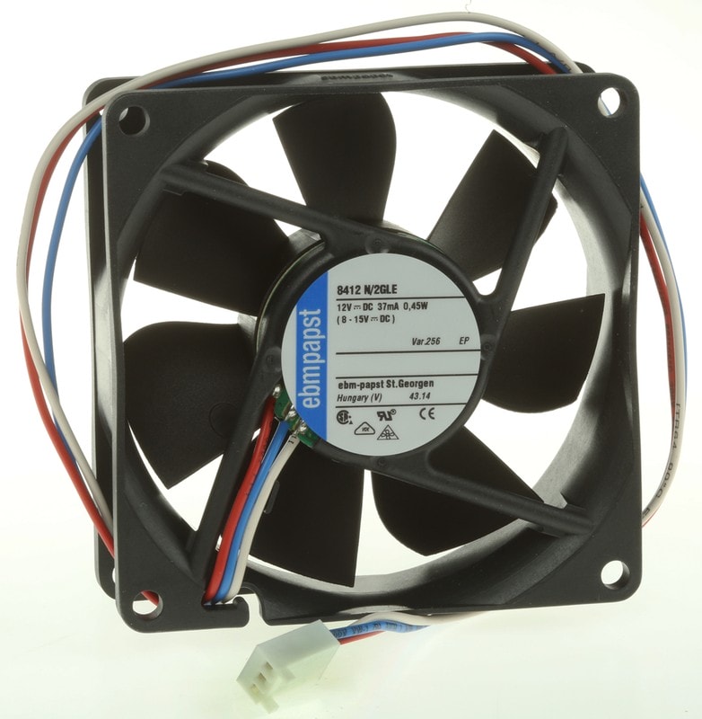 doc044363121 8002772924 8412 N/2GLE-256, 8400 N Series Axial Fan, 12 V dc, DC Operation, 33m³/h, 500mW, 80 x 80 x 25mm Hirschmann — изображение 1