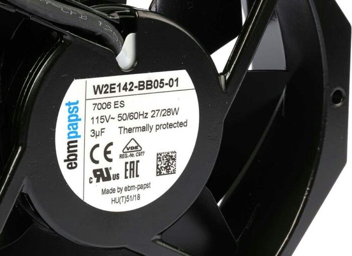 8007683423 Вентилятор Ebmpapst W2E142-BB05-01 7006ES 115V 50/60Hz 27/28W 172X150X38 Клемма Hirschmann — изображение 7