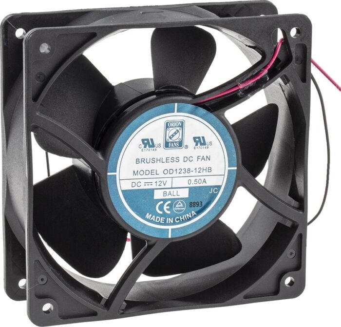 8009481368 Axial Fan, 12 V dc, DC Operation, 178.4m³/h, 6W, 500mA Max, 120 x 120 x 38mm () Hirschmann — изображение 3