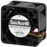 8008661804 9GA0412P3K01, Fan Tubeaxial 12VDC Square - 40mm L x 40mm H Ball 28.6 CFM (0.801m³/min) 4 Wire Leads Hirschmann