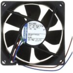 8006064633 8412NLE, Fan Tubeaxial 12VDC Square - 80mm L x 80mm H Ball 19.4 CFM (0.543m³/min) 2 Wire Leads Hirschmann