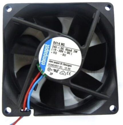 8006106412 8414NG, Fan Tubeaxial 24VDC Square - 80mm L x 80mm H Sintec 40.6 CFM (1.14m³/min) 2 Wire Leads Hirschmann