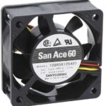 8006960363 109R0612S401, Fan Tubeaxial 12VDC Square - 60mm L x 60mm H Ball 23.0 CFM (0.644m³/min) 3 Wire Leads Hirschmann