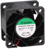 8008670093 PF40281B1-000U-A99, Fan Tubeaxial 12VDC Square - 40mm L x 40mm H Ball 24.9 CFM (0.697m³/min) 2 Wire Leads Hirschmann