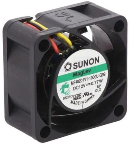 8005891308 MF40201V1-1000U-G99, Fan Tubeaxial 12VDC Square - 40mm L x 40mm H Vapo-Bearing™ 8.9 CFM (0.249m³/min) 3 Wire Leads Hirschmann