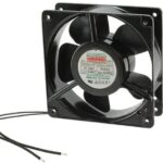 8006068418 UF12A23-BWHR, Fan Tubeaxial 230VAC Square - 120mm L x 120mm H Ball 106.0 CFM (2.97m³/min) 2 Wire Leads Hirschmann