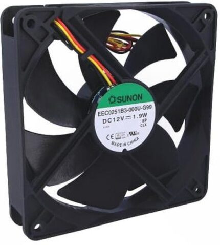 8007034254 EEC0251B3-000U-G99, Вентилятор осевой, 12В DC, 120x120x25мм, подшипник качения, 127,5куб.м/ч, 34дБА Hirschmann