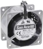 8006073224 109-130, Fan Tubeaxial 100VAC Square - 60mm L x 60mm H Ball 14.1 CFM (0.395m³/min) 2 Wire Leads Hirschmann