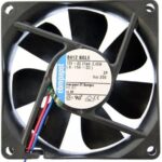 8006902412 8412NGLE, Fan Tubeaxial 12VDC Square - 80mm L x 80mm H Sintec 19.4 CFM (0.543m³/min) 2 Wire Leads Hirschmann