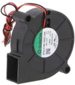 8033946574 EF50151BX-1B00U-A99, Fan Blower 12VDC Rectangular/Rounded - 51.7mm L x 51.6mm H Ball 5.4 CFM (0.151m³/min) 2 Wire Leads Hirschmann
