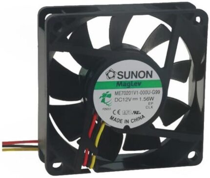 8036700734 ME70201V1-000U-G99, Вентилятор осевой, 12В DC, 70x70x20мм, подшипник Vapo, 49куб.м/ч, 33дБА, 3 провода () Hirschmann