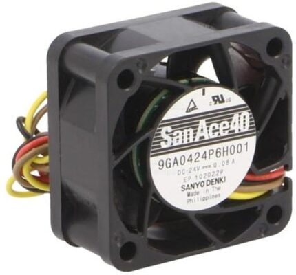 8005865690 9GA0424P6H001, Fan Tubeaxial 24VDC Square - 40mm L x 40mm H Ball 11.7 CFM (0.328m³/min) 4 Wire Leads Hirschmann