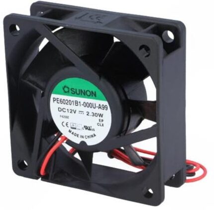 8005987582 PE60201B1-000U-A99, Fan Tubeaxial 12VDC Square - 60mm L x 60mm H Ball 27.5 CFM (0.770m³/min) 2 Wire Leads Hirschmann