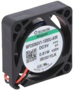 8006313586 MF25060V1-1000U-A99, DC Fans DC Axial Fan, 25x25x6.5mm, 5VDC, 3CFM, 0.23"H2O, Vapo, 2x Wire, Auto Restart Hirschmann