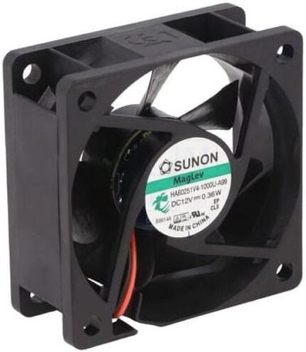 8033947893 HA60251V4-1000U-A99, Fan Tubeaxial 12VDC Square - 60mm L x 60mm H Vapo-Bearing™ 13.8 CFM (0.386m³/min) 2 Wire Leads Hirschmann