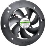 8006987716 HA40101V3-E00U-A99, Fan Tubeaxial 12VDC Round - 44.5mm Dia Vapo-Bearing™ 4.5 CFM (0.126m³/min) 2 Wire Leads Hirschmann