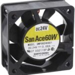 8007013127 9WP0624H401, Fan Tubeaxial 24VDC Square - 60mm L x 60mm H Ball 18.7 CFM (0.524m³/min) 3 Wire Leads Hirschmann