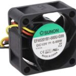 8007034284 EF40201B1-000U-G99, Вентилятор осевой, 12В DC, 40x40x20мм, подшипник качения, 15,12куб.м/ч, 26,5дБА Hirschmann