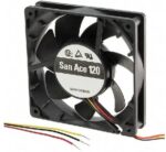 8008660613 9G1212H401, Fan Tubeaxial 12VDC Square - 119mm L x 119mm H Ball 88.0 CFM (2.46m³/min) 3 Wire Leads Hirschmann