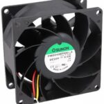 8024648259 PMD2408PMB1-A (2).F.GN, Вентилятор осевой, 24ВDC, 80x80x38мм, 143куб.м/ч, 55,2дБА, 24AWG, 3 провода () Hirschmann