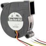 8006015294 109BC12GC7-1, Fan Blower 12VDC Square/Rounded - 51mm L x 52.6mm H Ball 4.4 CFM (0.123m³/min) 3 Wire Leads Hirschmann