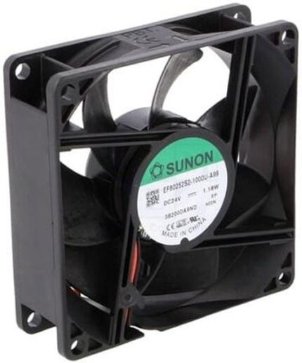 8008680764 EF80252S2-1000U-A99, Fan Tubeaxial 24VDC Square - 80mm L x 80mm H Sleeve 37.0 CFM (1.04m³/min) 2 Wire Leads Hirschmann