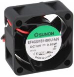 8007034283 EF40201B1-000U-A99, Вентилятор осевой, 12В DC, 40x40x20мм, подшипник качения, 15,12куб.м/ч, 26,5дБА Hirschmann