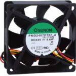 8002630478 PMD2407PTB1-A (2).F.GN, Вентилятор осевой, 24В DC, 70x70x25мм, подшипник качения, 83,25куб.м/ч, 45дБА, 24AWG Hirschmann