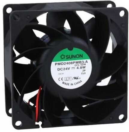 8007488604 PMD2408PMB3-A (2).GN, Вентилятор осевой, 80х80х38мм,24В, DC, 0.2А, 4.8Вт, качения, 4200об/мин, 3 провода Hirschmann