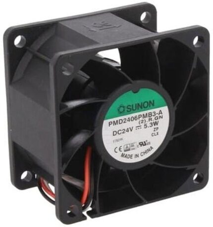 8002599750 PMD2406PMB3-A (2).R.GN, Вентилятор осевой, 24В DC, 60x60x38мм, подшипник качения, 70,5куб.м/ч, 47дБА Hirschmann