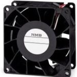 8008670817 08038DA-12S-EW-E6, Fan Tubeaxial 12VDC Square - 80mm L x 80mm H Ball 118.0 CFM (3.30m³/min) 4 Wire Leads Hirschmann