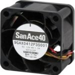 8033988599 9GA0412J301, Fan Tubeaxial 12VDC Square - 40mm L x 40mm H Ball 23.7 CFM (0.664m³/min) 3 Wire Leads Hirschmann