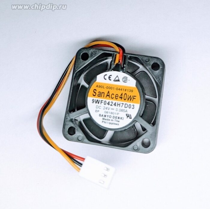 8017301279 Вентилятор Sanyo Denki San Ace 9WF0424H7D03 24v 0.85A 3pin 40x15 Hirschmann — изображение 3