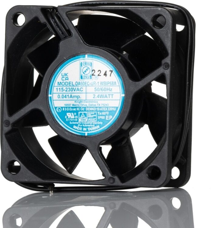 8030968716 Axial Fan, 90 → 265 V ac, AC Operation, 19.1cfm, 2.2W, 0.33 ± 0.08A Max, 60 x 60 x 25mm Hirschmann — изображение 2