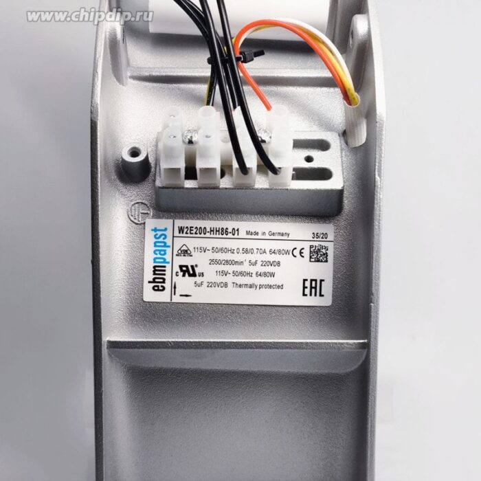 8014881022 Вентилятор Ebmpapst W2E200-HH86-01 115V 50/60Hz 0.58/0.70A 64/80W 2550/2800min-1 225X80 2pin Hirschmann — изображение 2