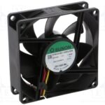 8018066543 EF80252B1-1000U-G99, Вентилятор осевой; 24ВDC; 80x80x25мм; 69,5куб.м/ч; 33дБА Hirschmann