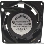 8201275349 SF23080AT/2082HBL.GN, AC Axial Fan, 220V to 240V, Square, 80 mm, 25 mm, Ball Bearing, 22 CFM Hirschmann