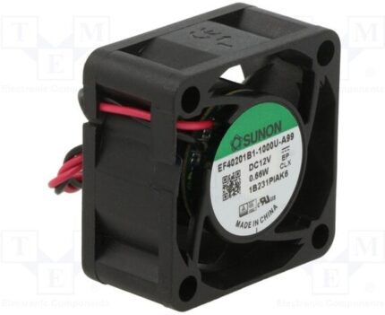 8021901793 EF40201B1-1000U-A99, Вентилятор осевой; 12В DC; 40x40x20мм; подшипник качения 15,2куб.м/ч; 24,5дБА Hirschmann