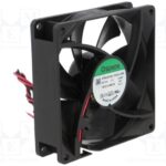 8034034497 EF92251B2-1000U-A99, Fan Tubeaxial 12VDC Square - 92mm L x 92mm H Ball 45.0 CFM (1.26m³/min) 2 Wire Leads Hirschmann