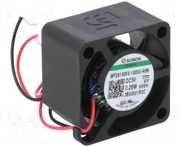 doc045344059 8007866723 MF25150V2-1000U-A99, DC Fans Axial Fan, 25x25x15mm, 5VDC, 2.2CFM, 0.11"H2O, Vapo, Wire, Auto Restart Hirschmann — изображение 1