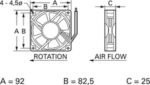 8026522887 DC axial fan, 24 V, 92 x 92 x 25 mm, 84 m³/h, 33 dB, slide bearing, TRACO POWER D09 T24 HWS Hirschmann — изображение 2