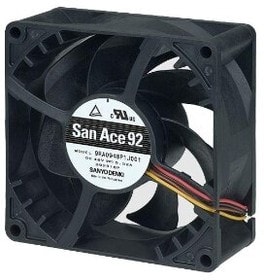8031967220 9RA0912G1001, DC Fans DC Axial Fan, 92x92x38mm, 12VDC, 105CFM, 0.63"H2O, 3x Wire, Low Noise, Tach Hirschmann