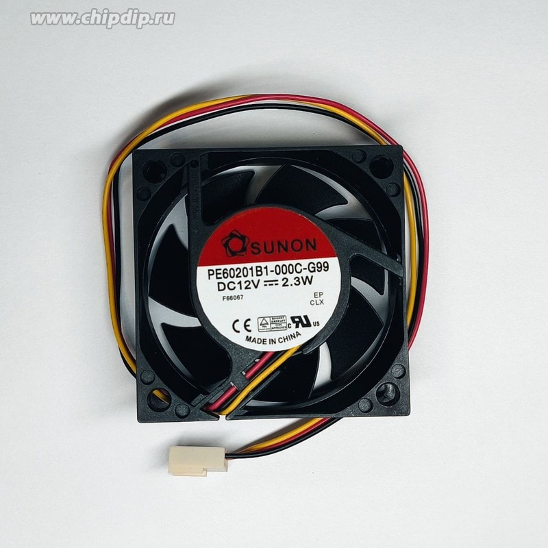 doc046119513 8031962919 Вентилятор Sunon PE60201B1-000C-G99 12V DC 2.3W (0.19A) 60X20 3pin Hirschmann — изображение 1