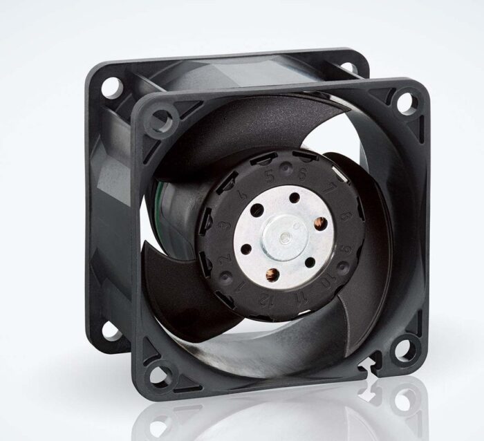 8005881903 612JH, Fan Tubeaxial 12VDC Square - 60mm L x 60mm H Ball 41.2 CFM (1.15m³/min) 2 Wire Leads Hirschmann — изображение 4