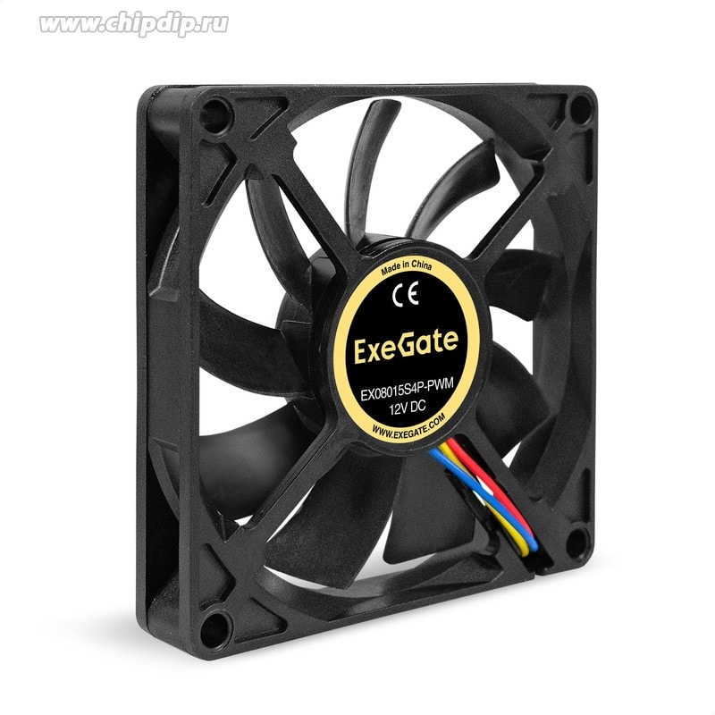 doc046619601 8023545763 EX295235RUS, Вентилятор 12В DC ExeGate EX08015S4P-PWM (80x80x15 мм, Sleeve bearing (подшипник скольжения), 4pin, PWM, 0-2000 RPM, 0-20dBA) Hirschmann — изображение 1
