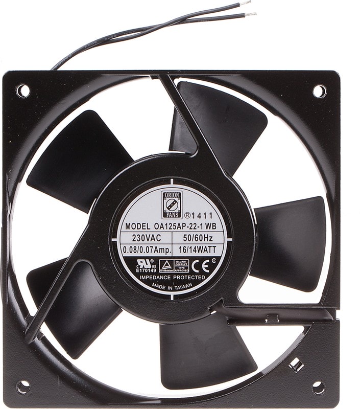 doc046623337 8009657846 Axial Fan, 230 V ac, AC Operation, 127.4m³/h, 14W, 70mA Max, 120 x 120 x 25mm Hirschmann — изображение 1